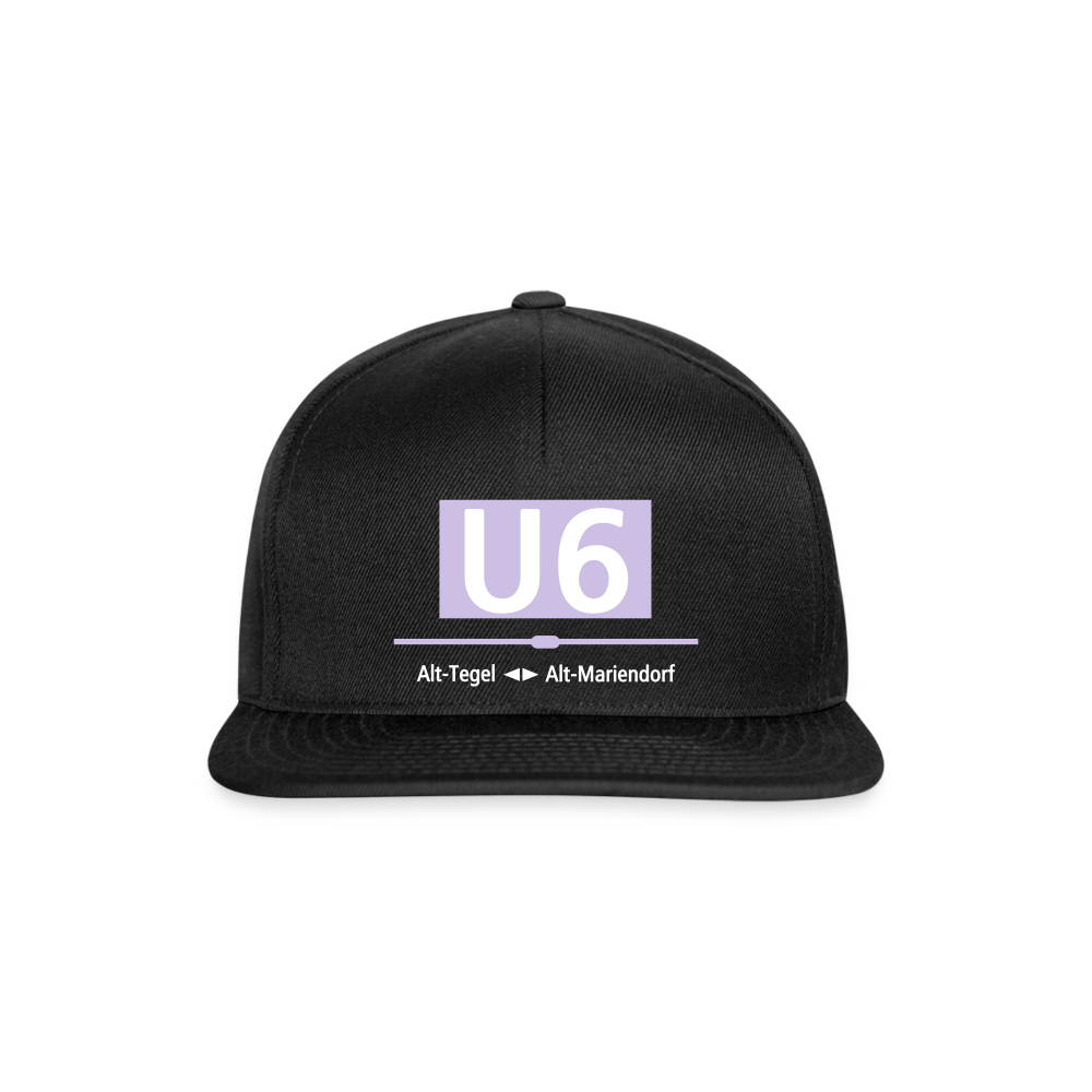 U6 - Snapback Cap - Schwarz/Schwarz