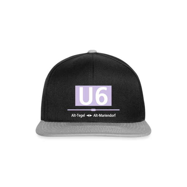 U6 - Snapback Cap - Schwarz/Grau