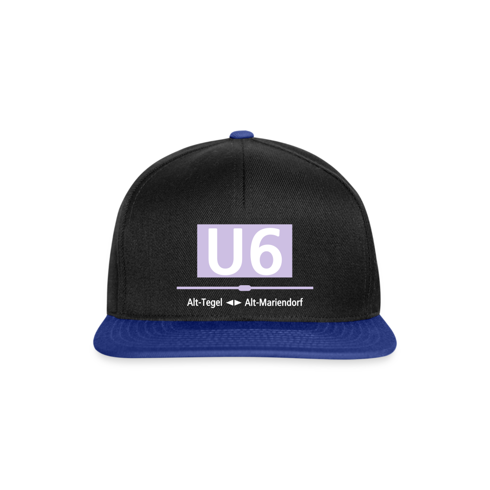 U6 - Snapback Cap - Schwarz/Königsblau