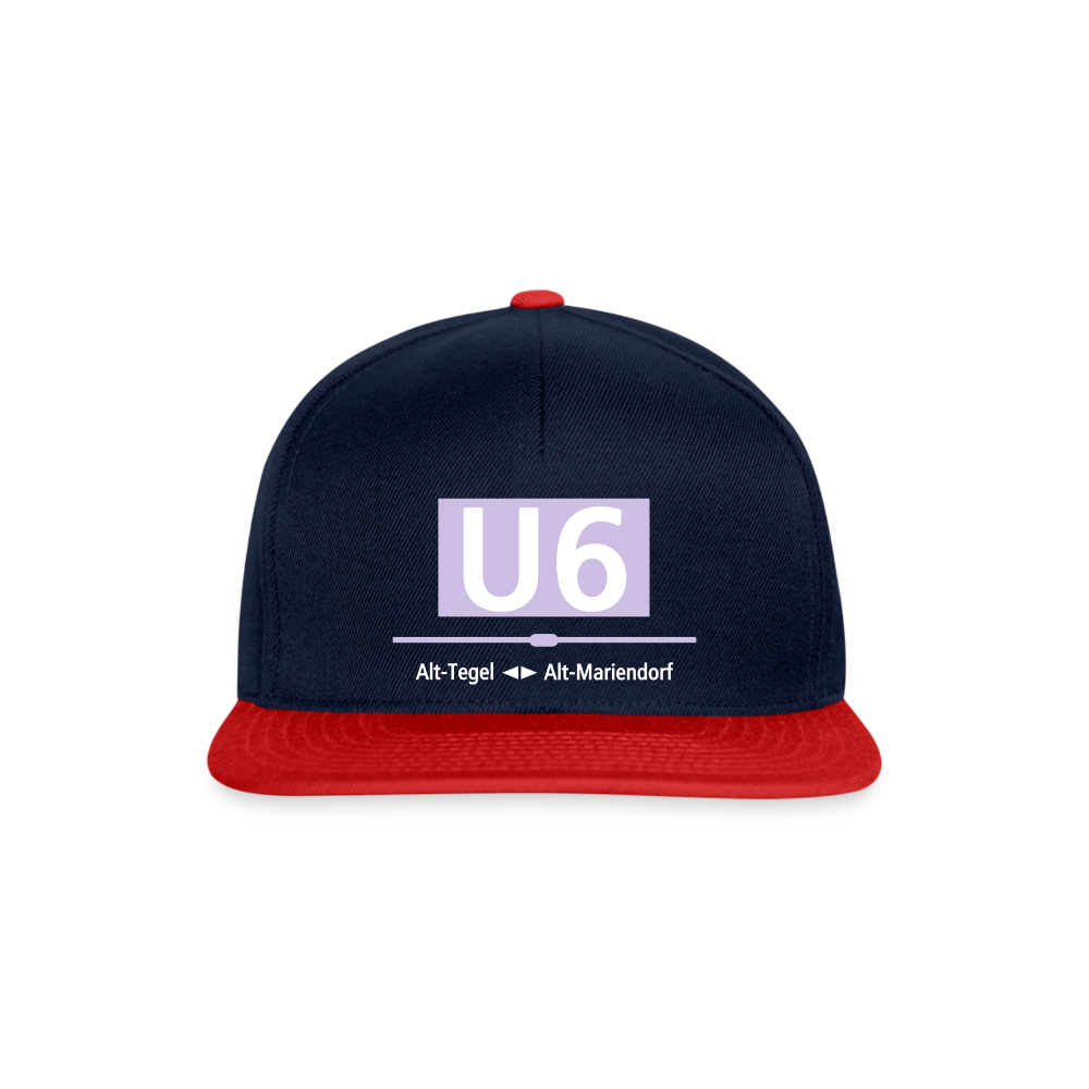 U6 - Snapback Cap - Navy/Rot