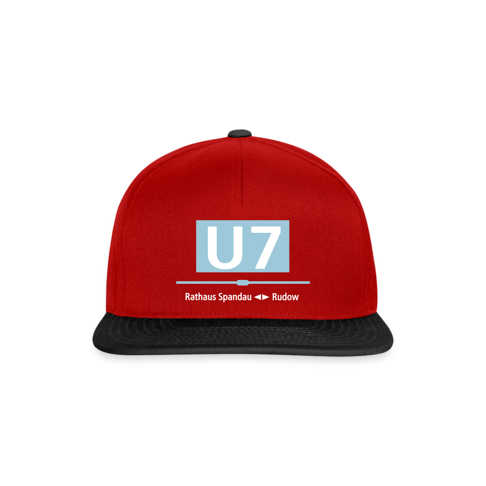 U7 - Snapback Cap - Rot/Schwarz
