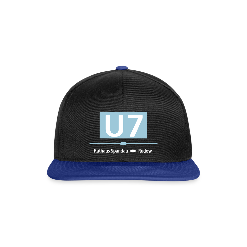 U7 - Snapback Cap - Schwarz/Königsblau
