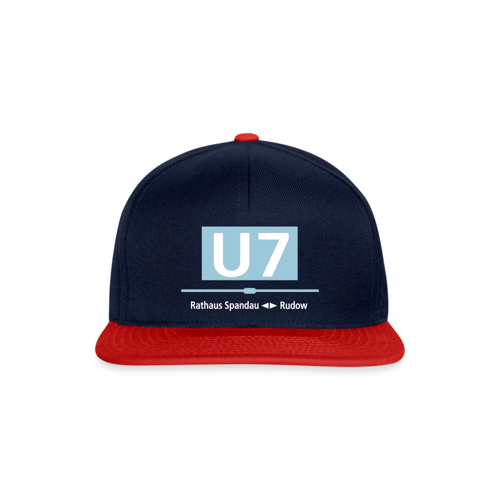 U7 - Snapback Cap - Navy/Rot