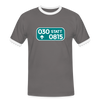 030 statt 0815 - Männer Ringer T-Shirt - Dunkelgrau/Weiß