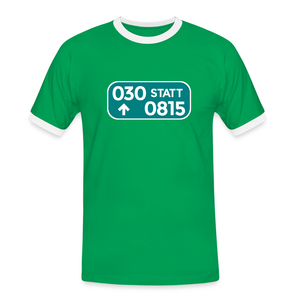 030 statt 0815 - Männer Ringer T-Shirt - Kelly Green/Weiß
