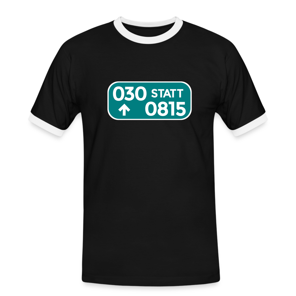030 statt 0815 - Männer Ringer T-Shirt - Schwarz/Weiß
