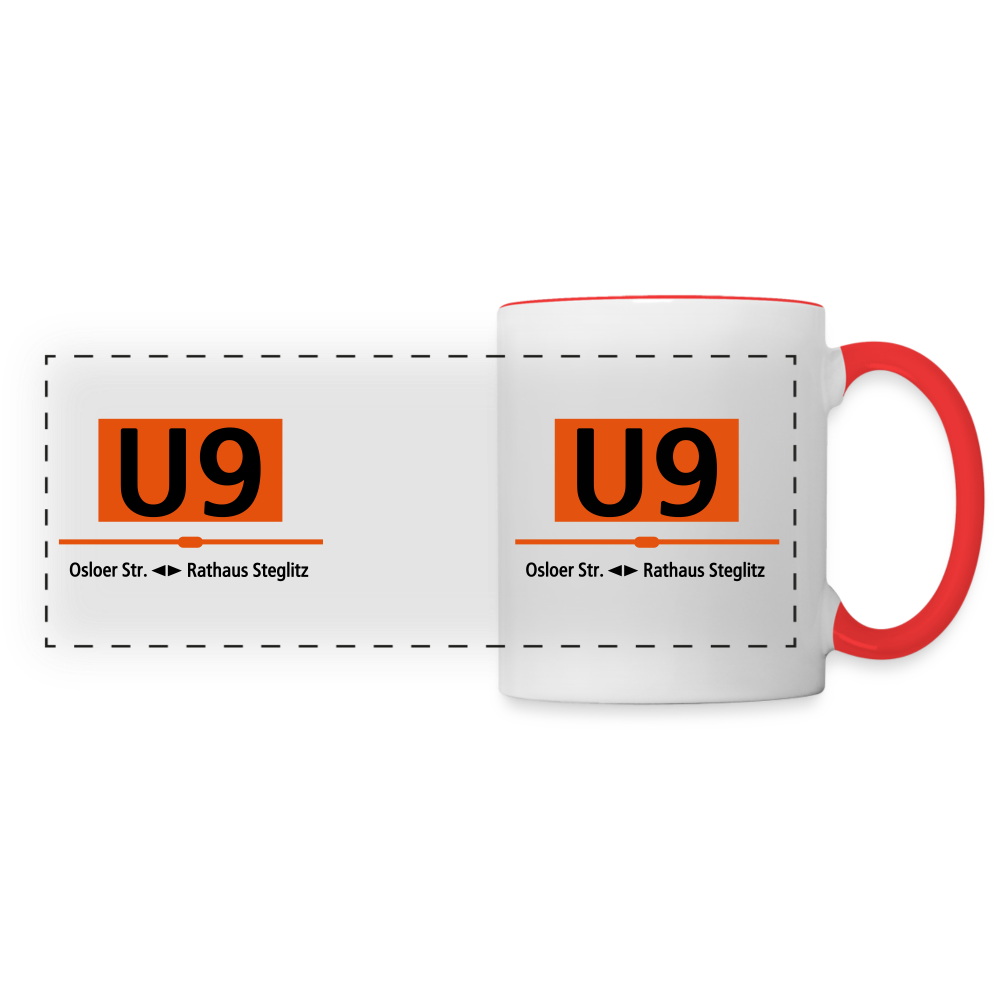 U9 - Tasse zweifarbig - Weiß/Rot