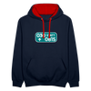 030 statt 0815 - Kontrast Hoodie - Navy/Rot