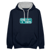 030 statt 0815 - Kontrast Hoodie - Navy/Grau meliert