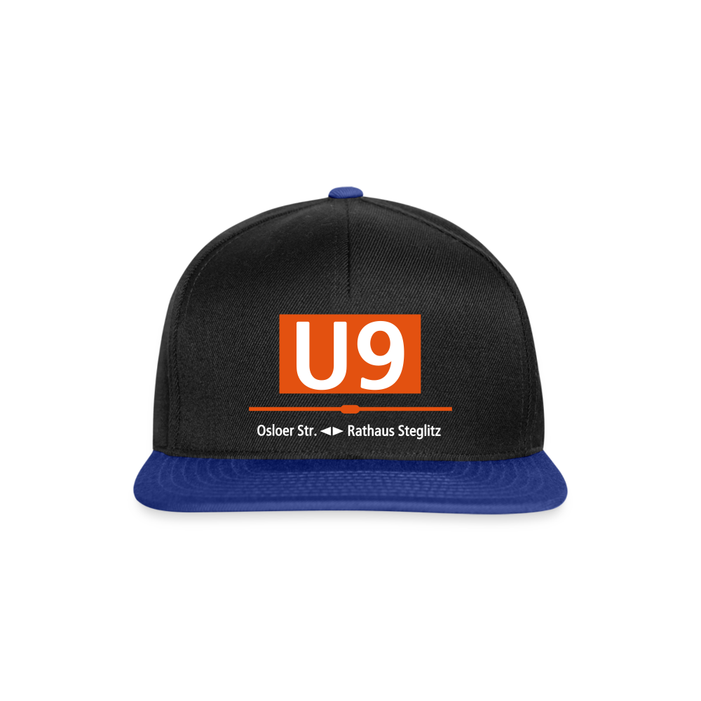 U9 - Snapback Cap - Schwarz/Königsblau