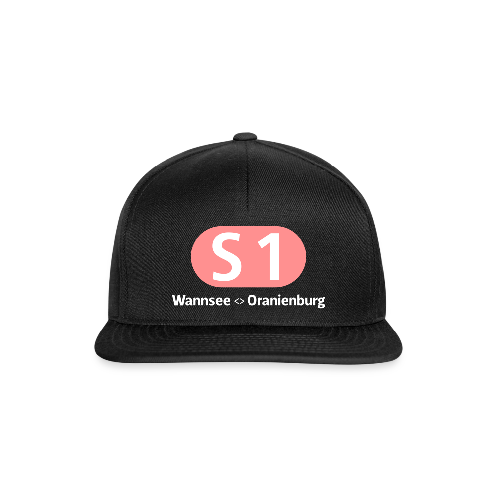 S1 - Snapback Cap - Schwarz/Schwarz
