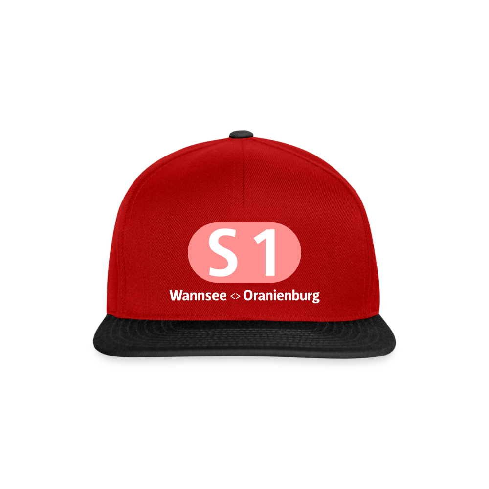 S1 - Snapback Cap - Rot/Schwarz