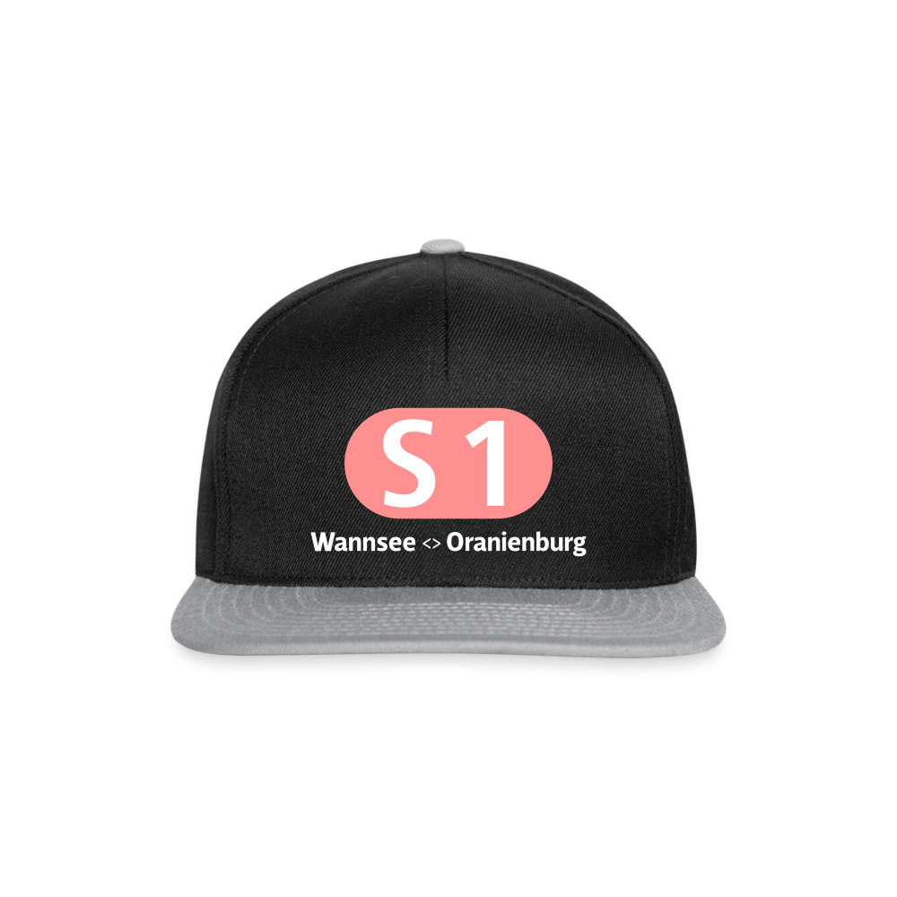 S1 - Snapback Cap - Schwarz/Grau