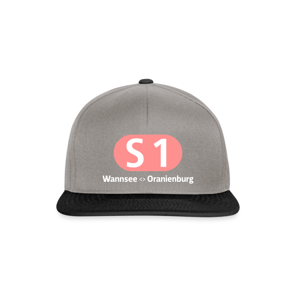 S1 - Snapback Cap - Graphit/Schwarz