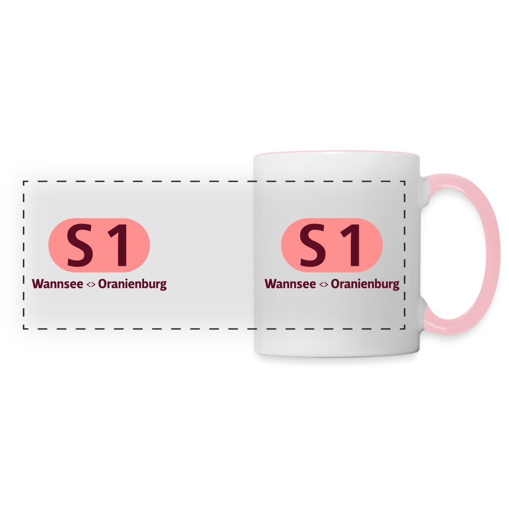 S1 - Tasse zweifarbig - Weiß/Pink