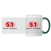 S1 - Tasse zweifarbig - Weiß/Dunkelgrün
