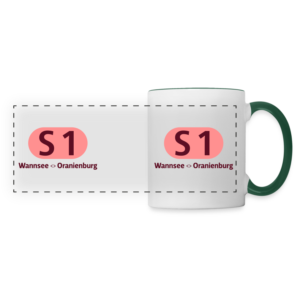 S1 - Tasse zweifarbig - Weiß/Dunkelgrün