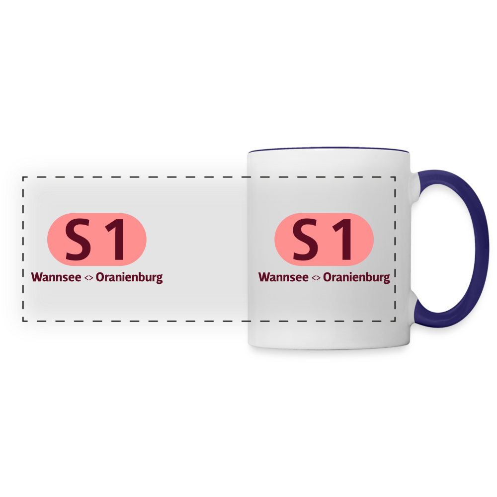 S1 - Tasse zweifarbig - Weiß/Kobaltblau