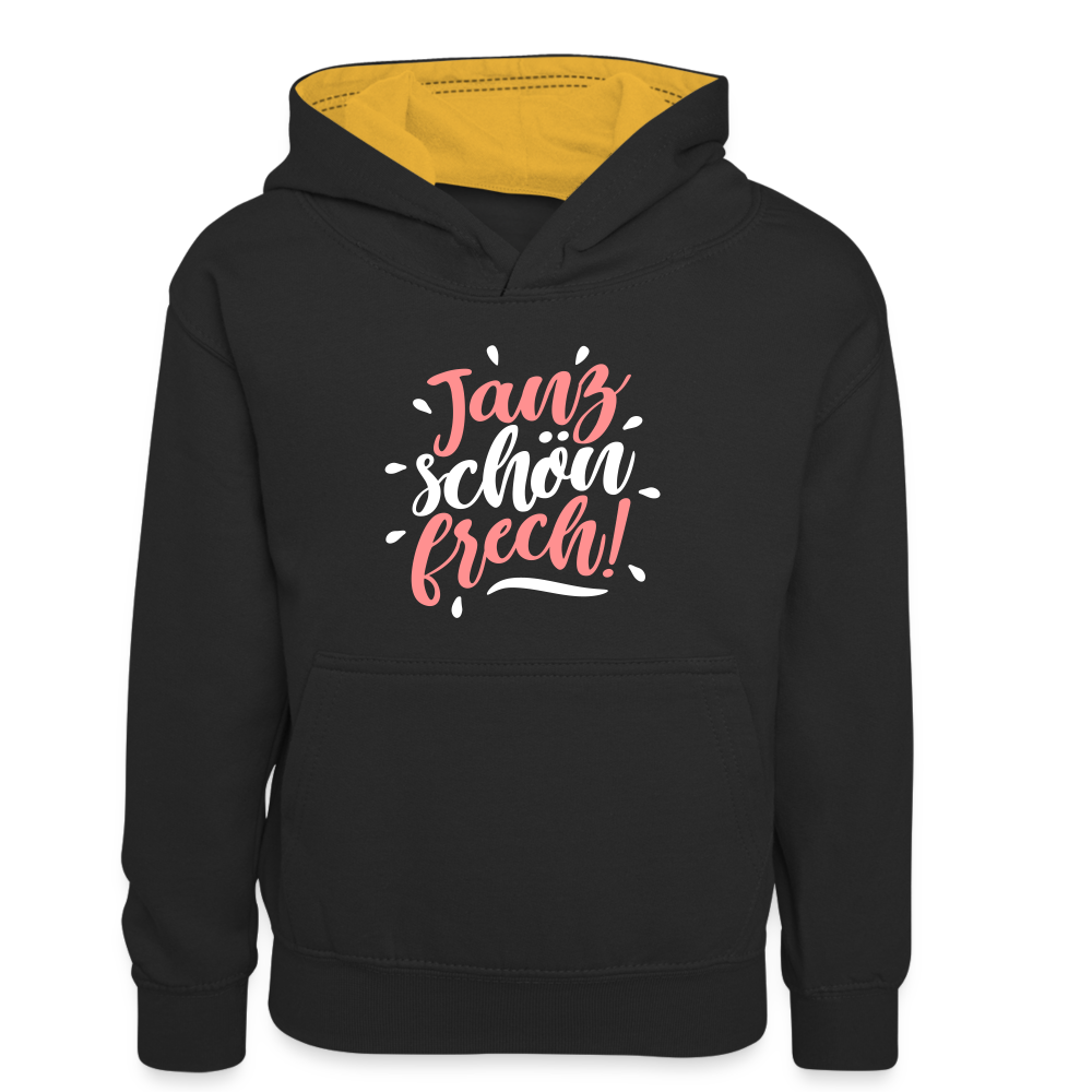 Janz schön frech! - Teenager Kontrast-Hoodie - Schwarz/Gold