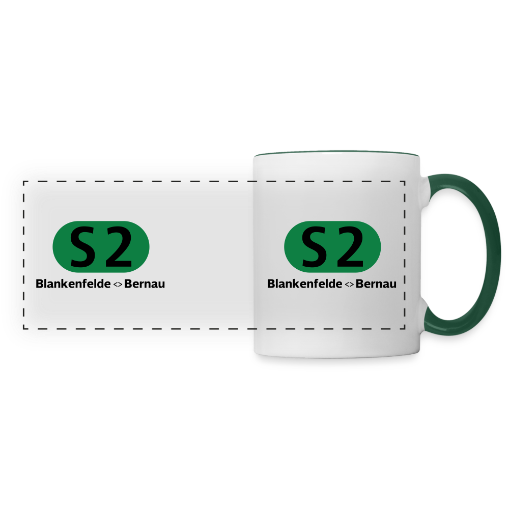 S2 - Tasse zweifarbig - Weiß/Dunkelgrün