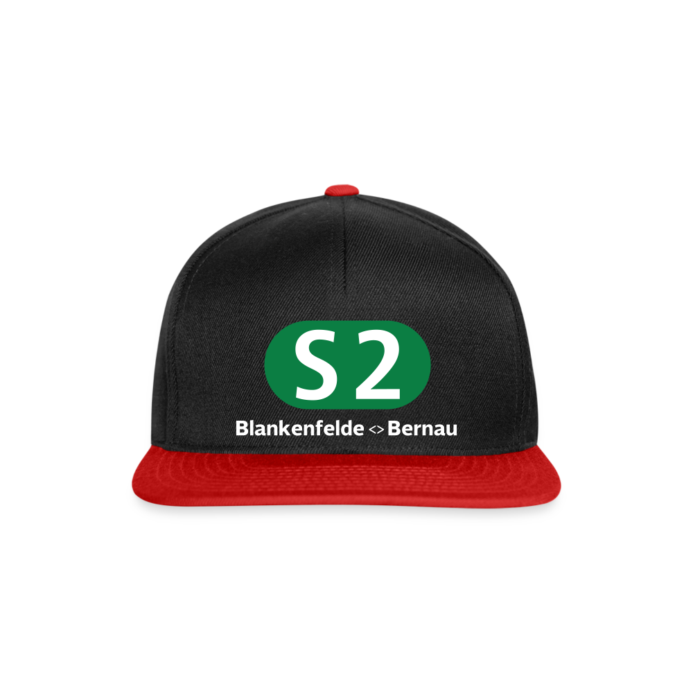 S2 - Snapback Cap - Schwarz/Rot