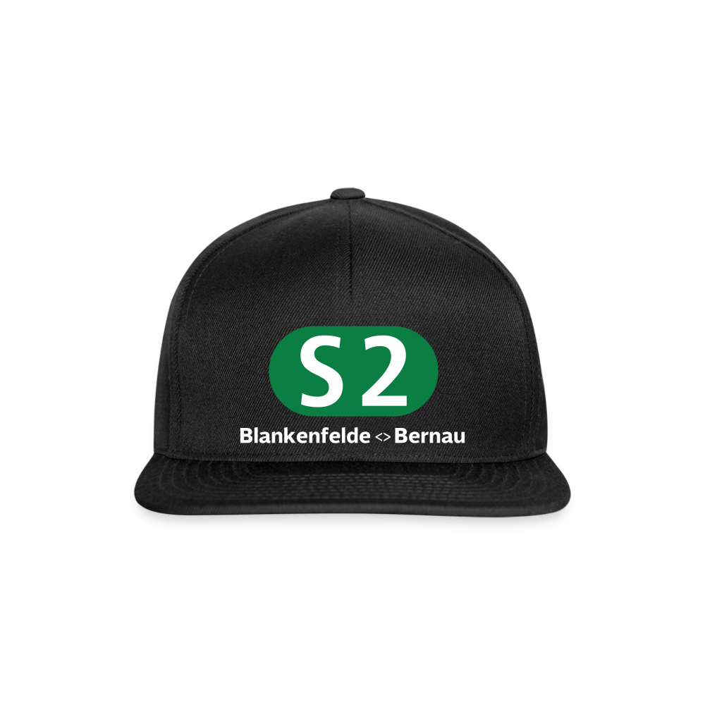 S2 - Snapback Cap - Schwarz/Schwarz