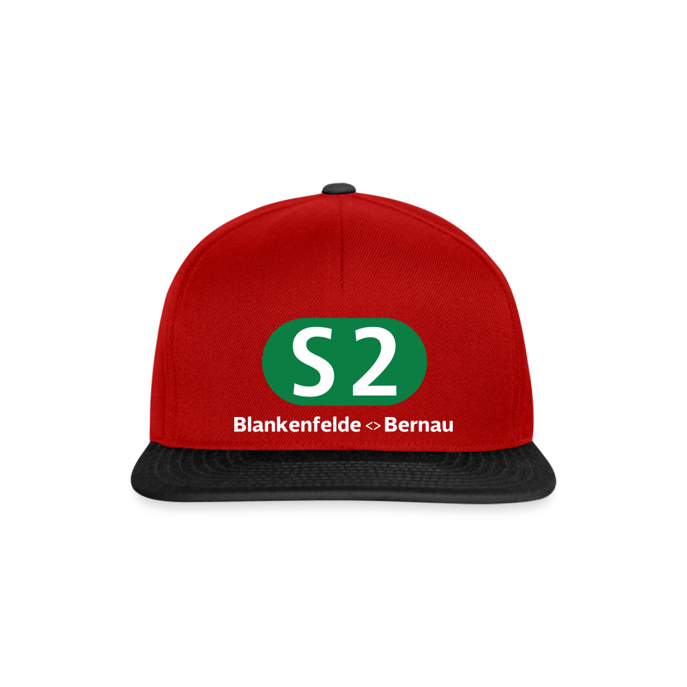S2 - Snapback Cap - Rot/Schwarz