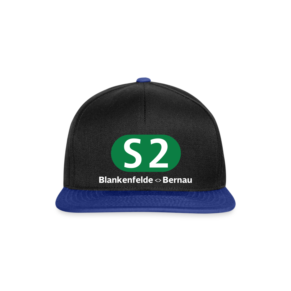 S2 - Snapback Cap - Schwarz/Königsblau
