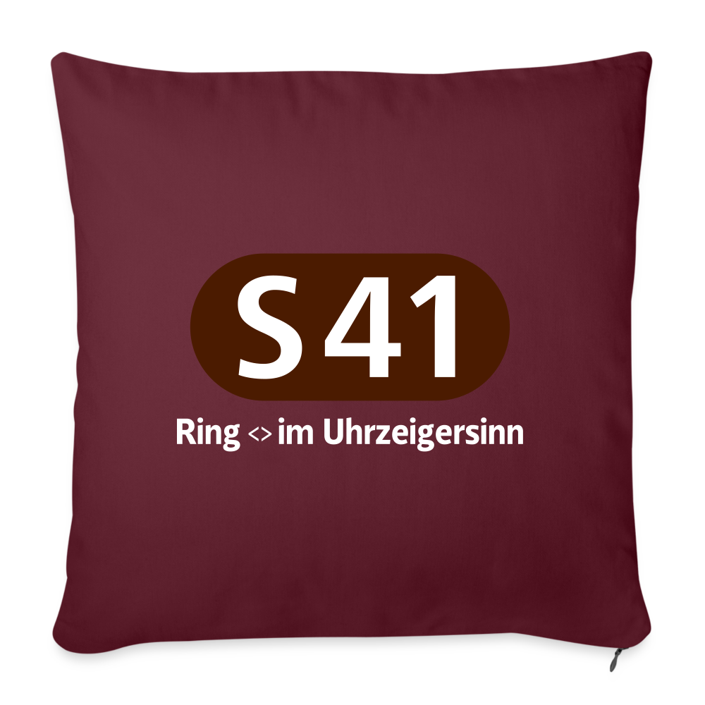 S41 - Sofakissen mit Füllung (45 x 45 cm) - Burgunderrot