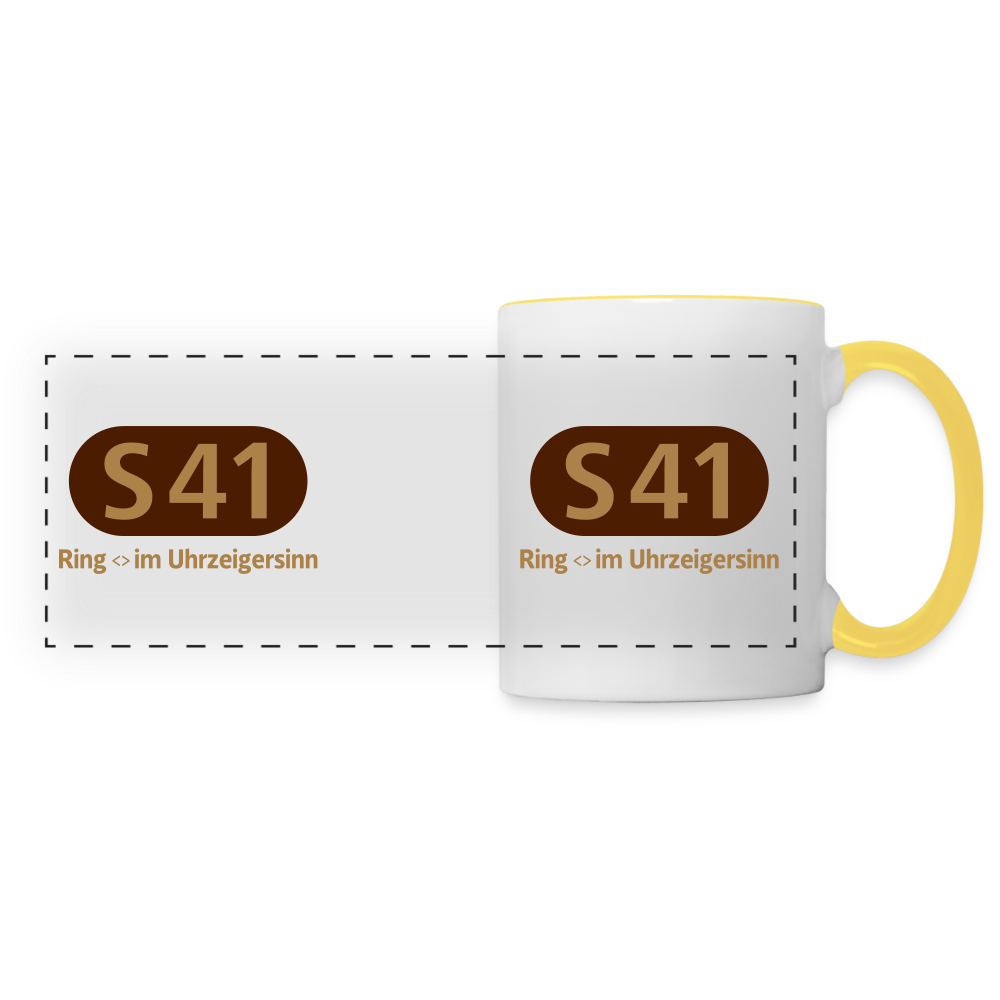 S41 - Tasse zweifarbig - Weiß/Gelb