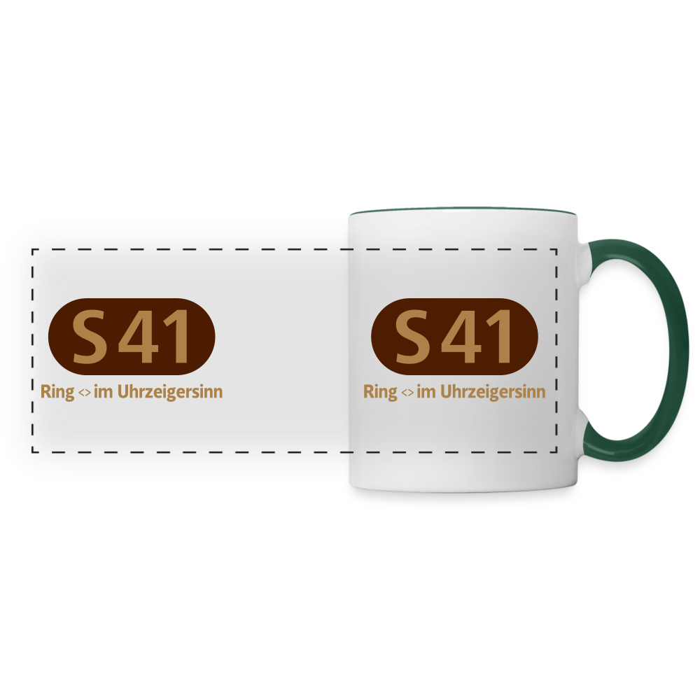 S41 - Tasse zweifarbig - Weiß/Dunkelgrün