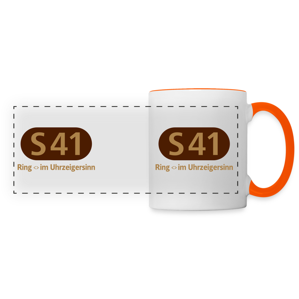 S41 - Tasse zweifarbig - Weiß/Orange