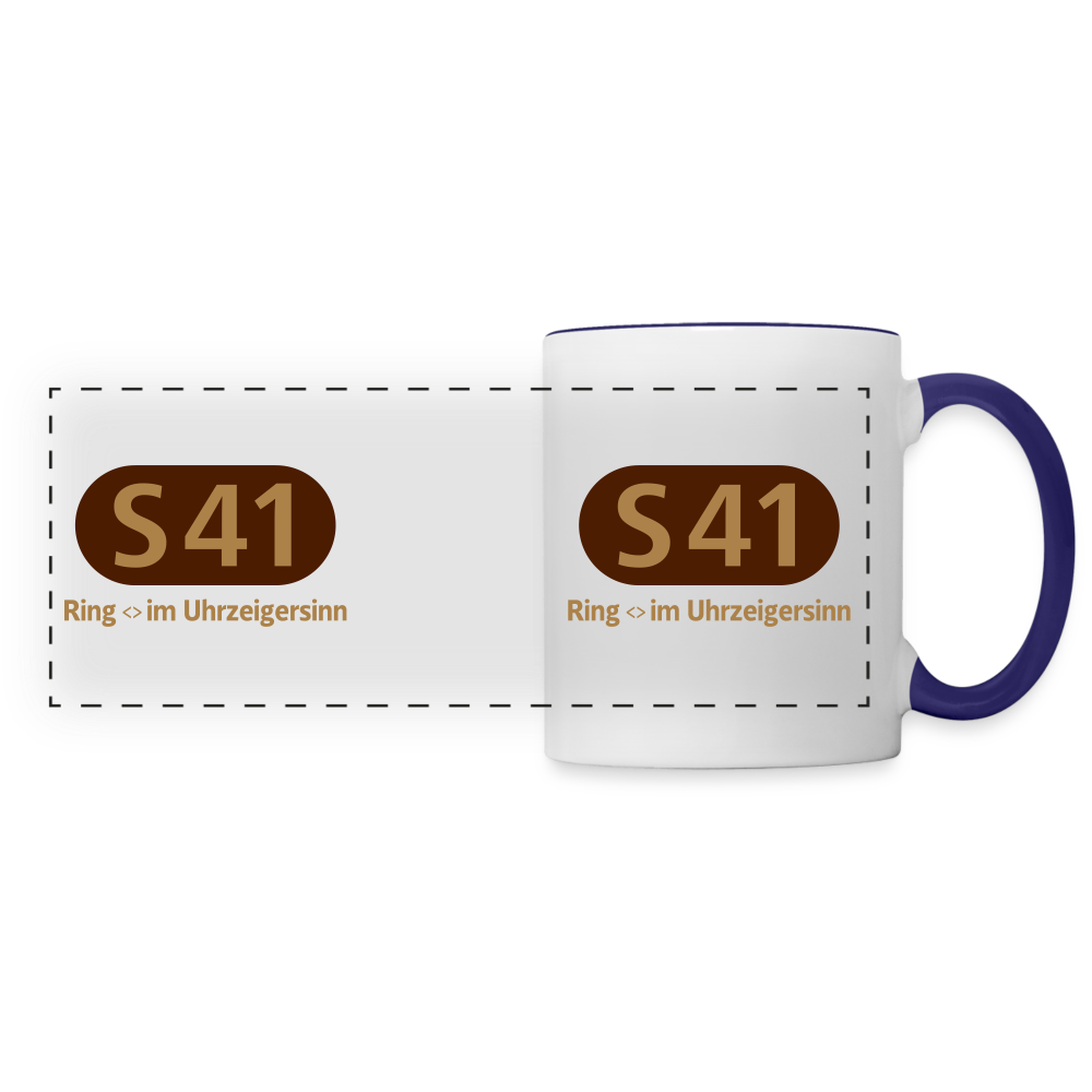 S41 - Tasse zweifarbig - Weiß/Kobaltblau