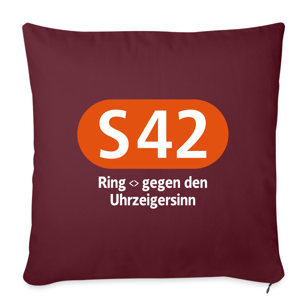 S42 - Sofakissen mit Füllung (45 x 45 cm) - Burgunderrot