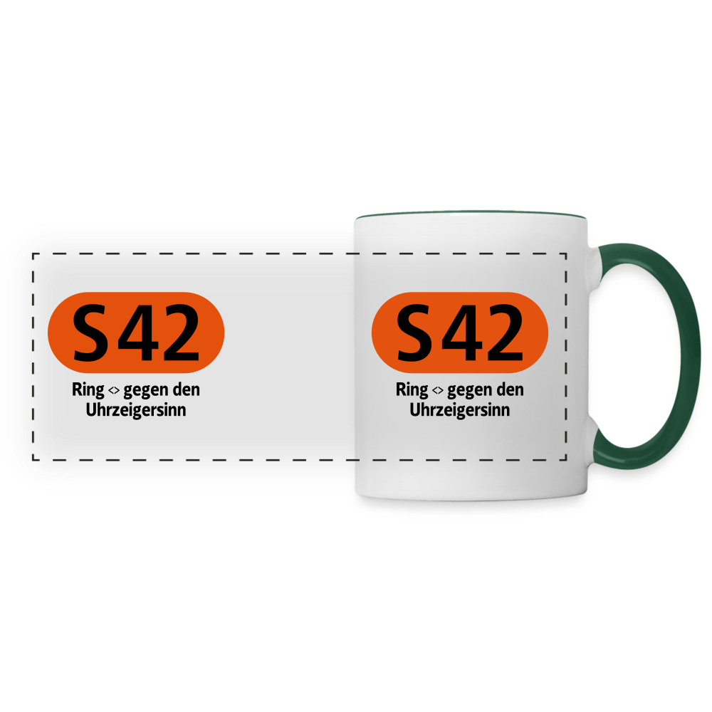 S42 - Tasse zweifarbig - Weiß/Dunkelgrün