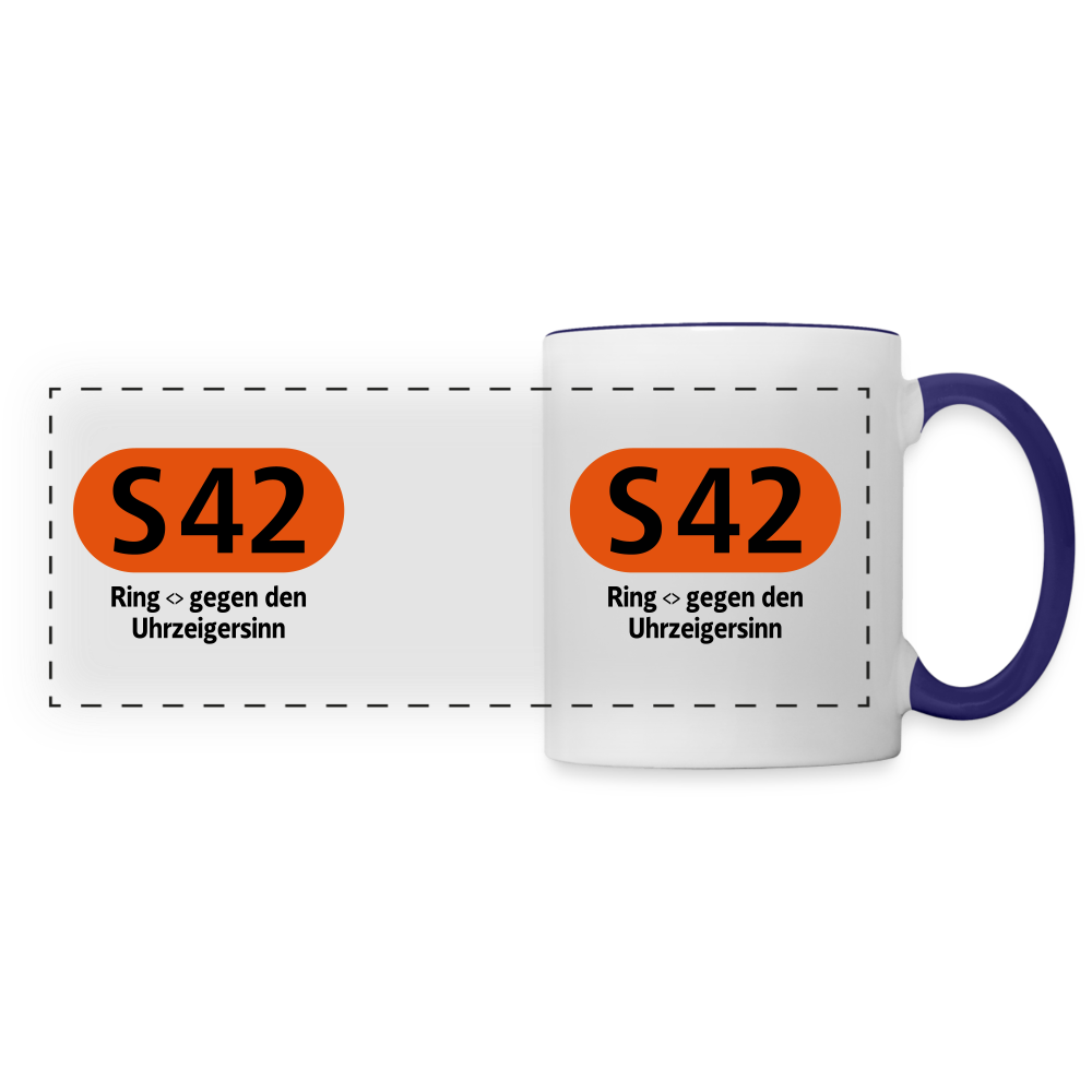 S42 - Tasse zweifarbig - Weiß/Kobaltblau
