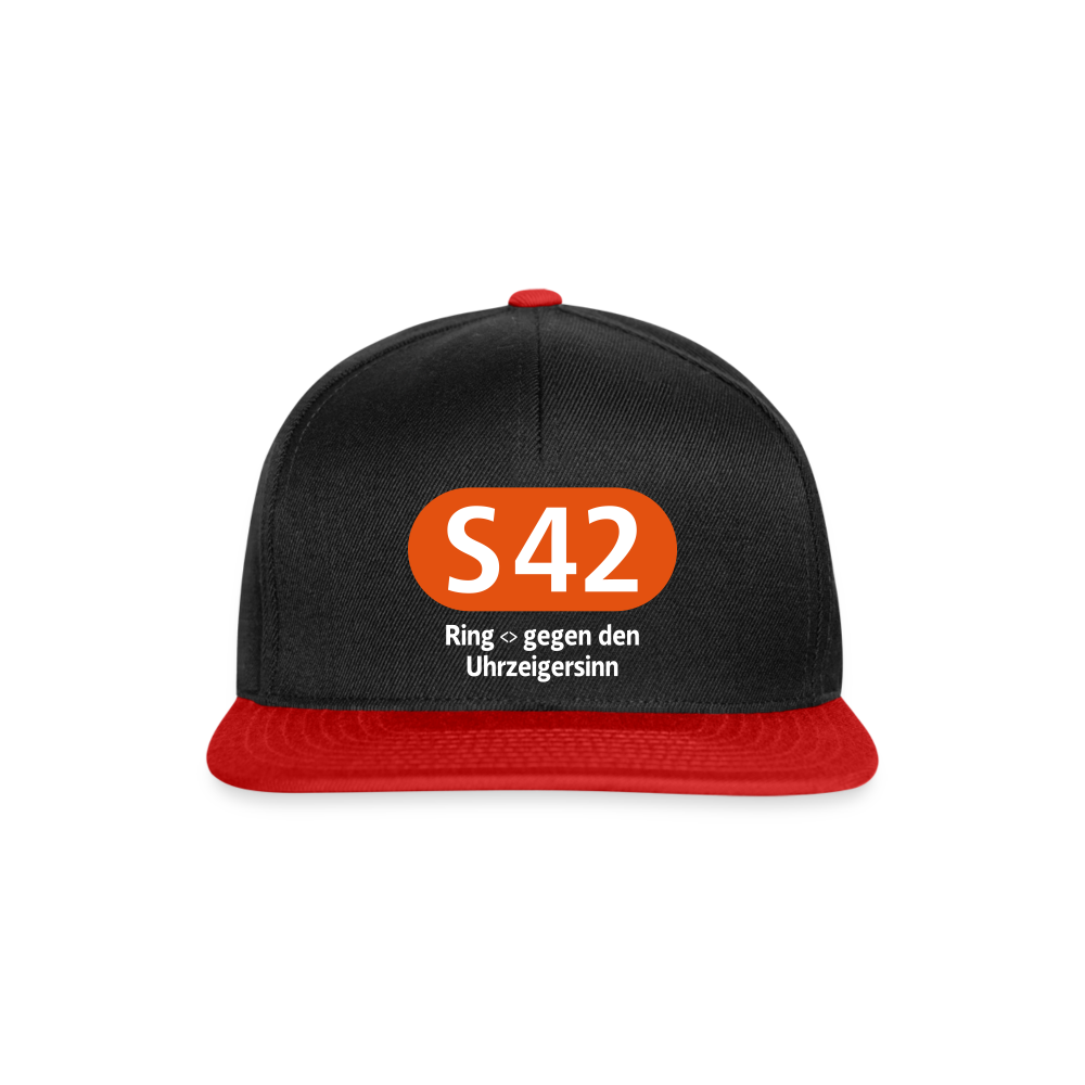 S42 - Snapback Cap - Schwarz/Rot