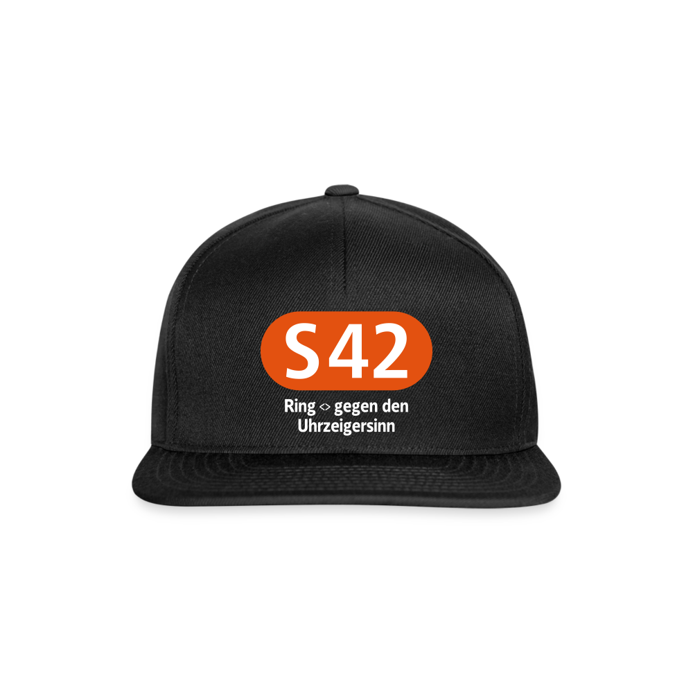 S42 - Snapback Cap - Schwarz/Schwarz