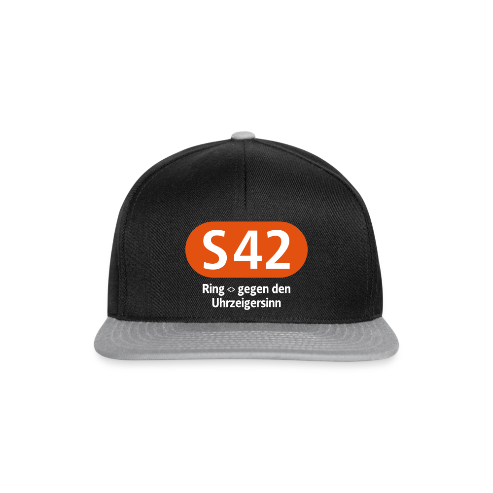 S42 - Snapback Cap - Schwarz/Grau