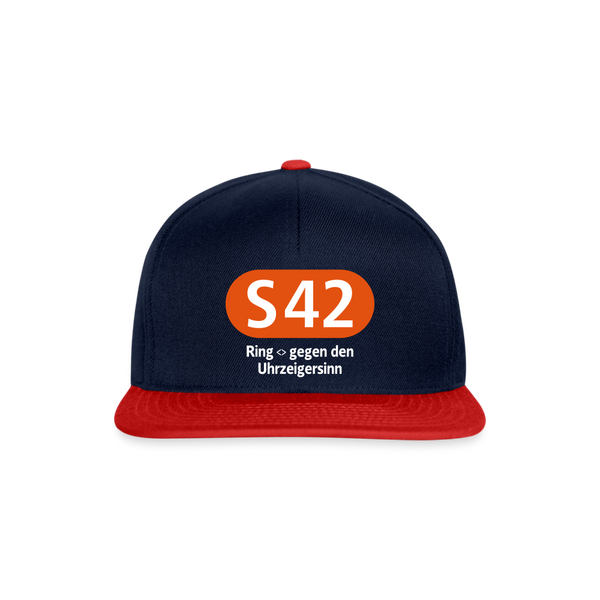 S42 - Snapback Cap - Navy/Rot
