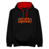 Ick glob, ick spinne! - Kontrast Hoodie - Schwarz/Rot