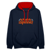 Ick glob, ick spinne! - Kontrast Hoodie - Navy/Rot