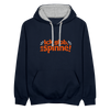 Ick glob, ick spinne! - Kontrast Hoodie - Navy/Grau meliert