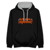 Ick glob, ick spinne! - Kontrast Hoodie - Schwarz/Grau meliert