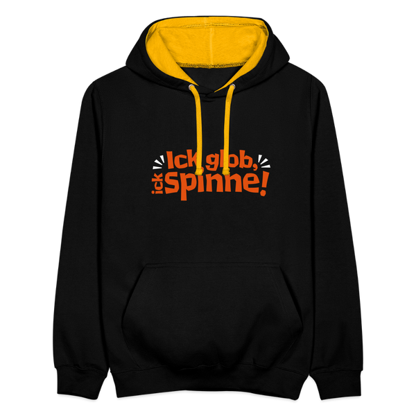 Ick glob, ick spinne! - Kontrast Hoodie - Schwarz/Gold