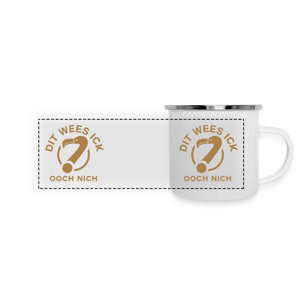 Dit Wees Ick Ooch Nich - Emaille Tasse - Weiß