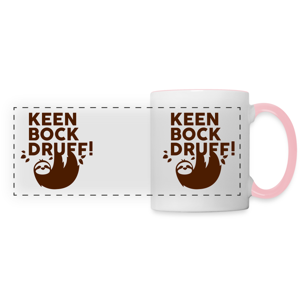 Keen Bock druff! - Tasse zweifarbig - Weiß/Pink