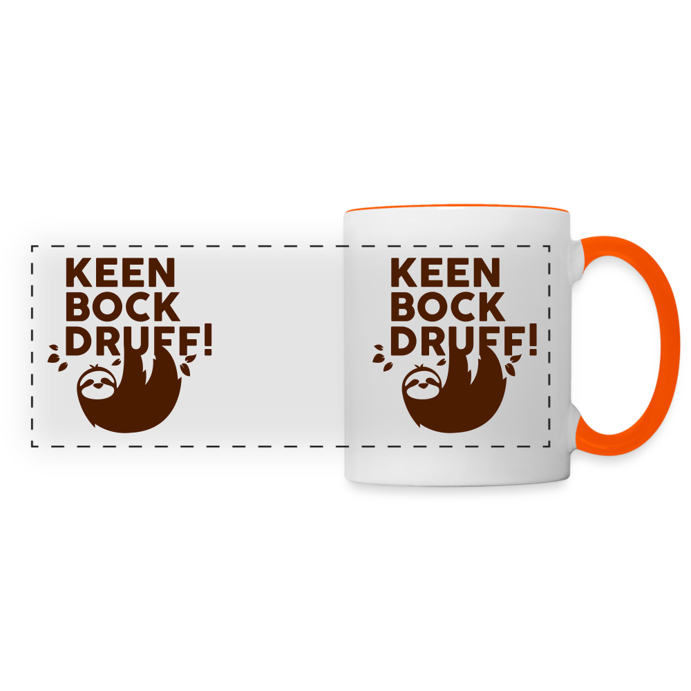 Keen Bock druff! - Tasse zweifarbig - Weiß/Orange