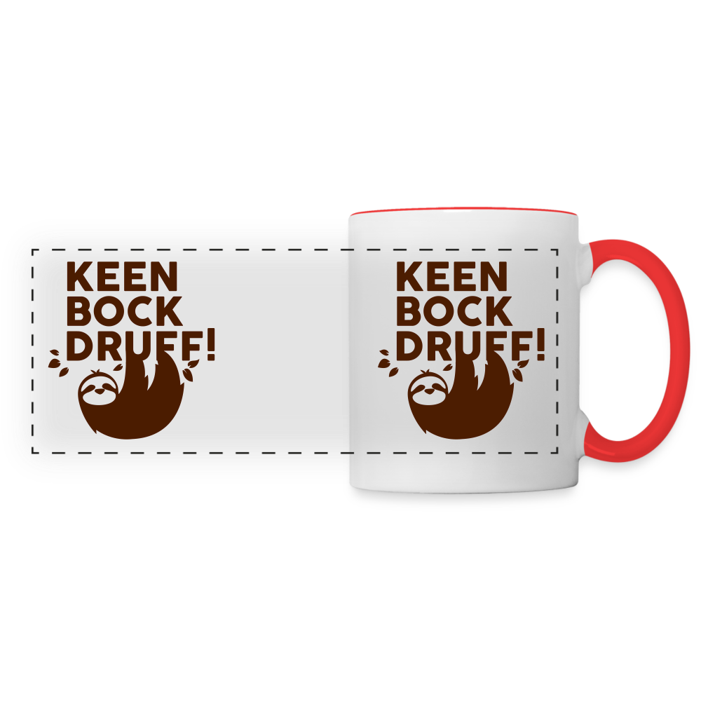 Keen Bock druff! - Tasse zweifarbig - Weiß/Rot