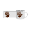 Keen Bock druff! - Emaille Tasse - Weiß
